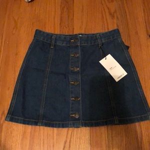 Button-up Denim Skirt